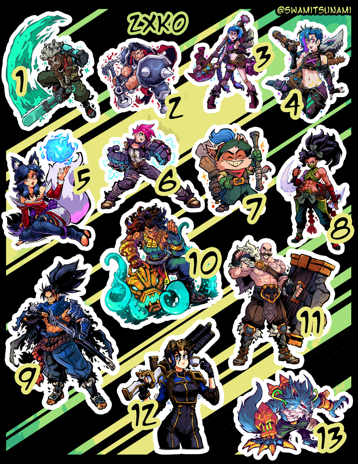 2XKO - Vinyl Sticker Series