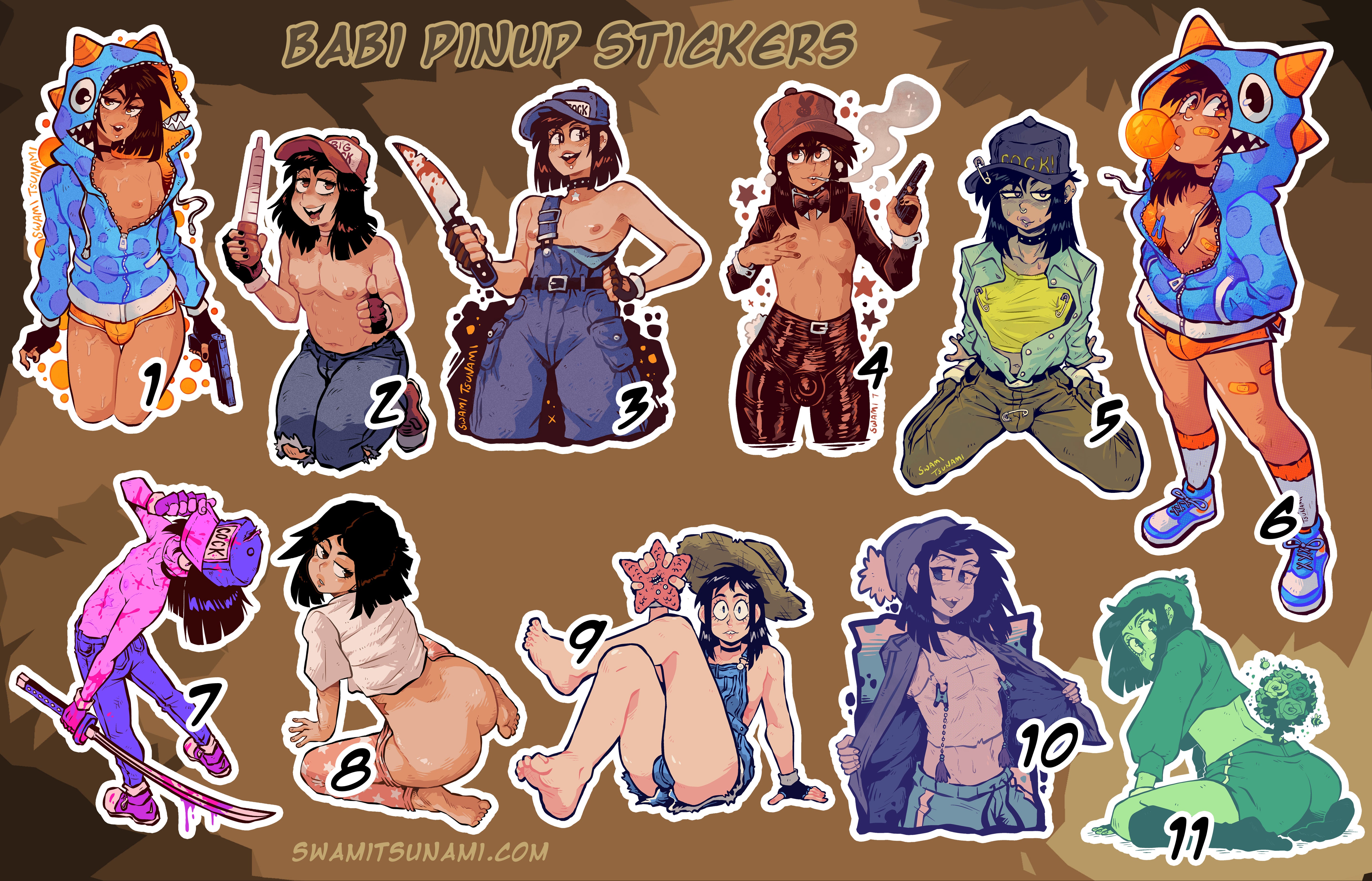 Babi the Androgynous Brat (R18+) - Vinyl Sticker Set