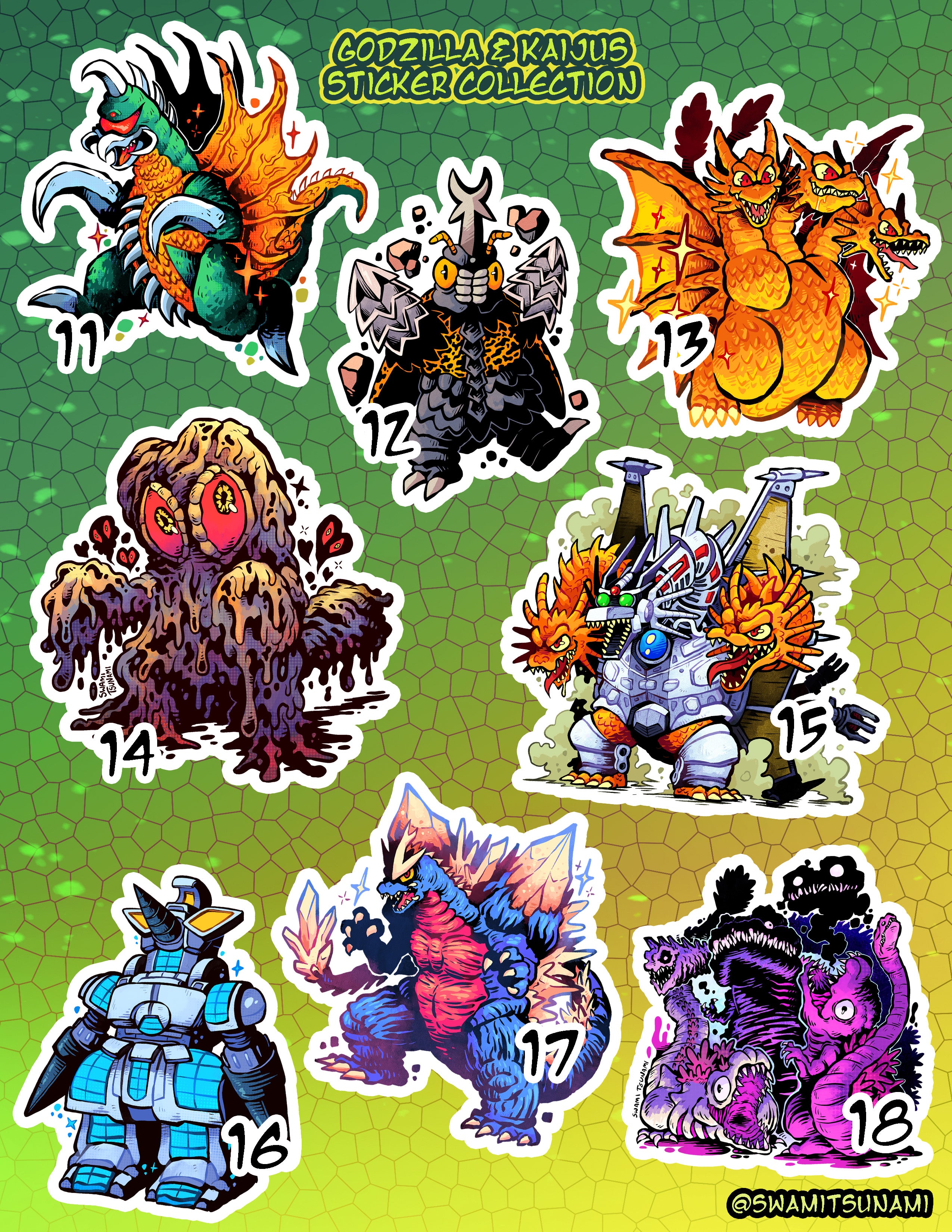 Godzilla and Kaijus Collection - 2.50 to 3-Inch Vinyl Stickers
