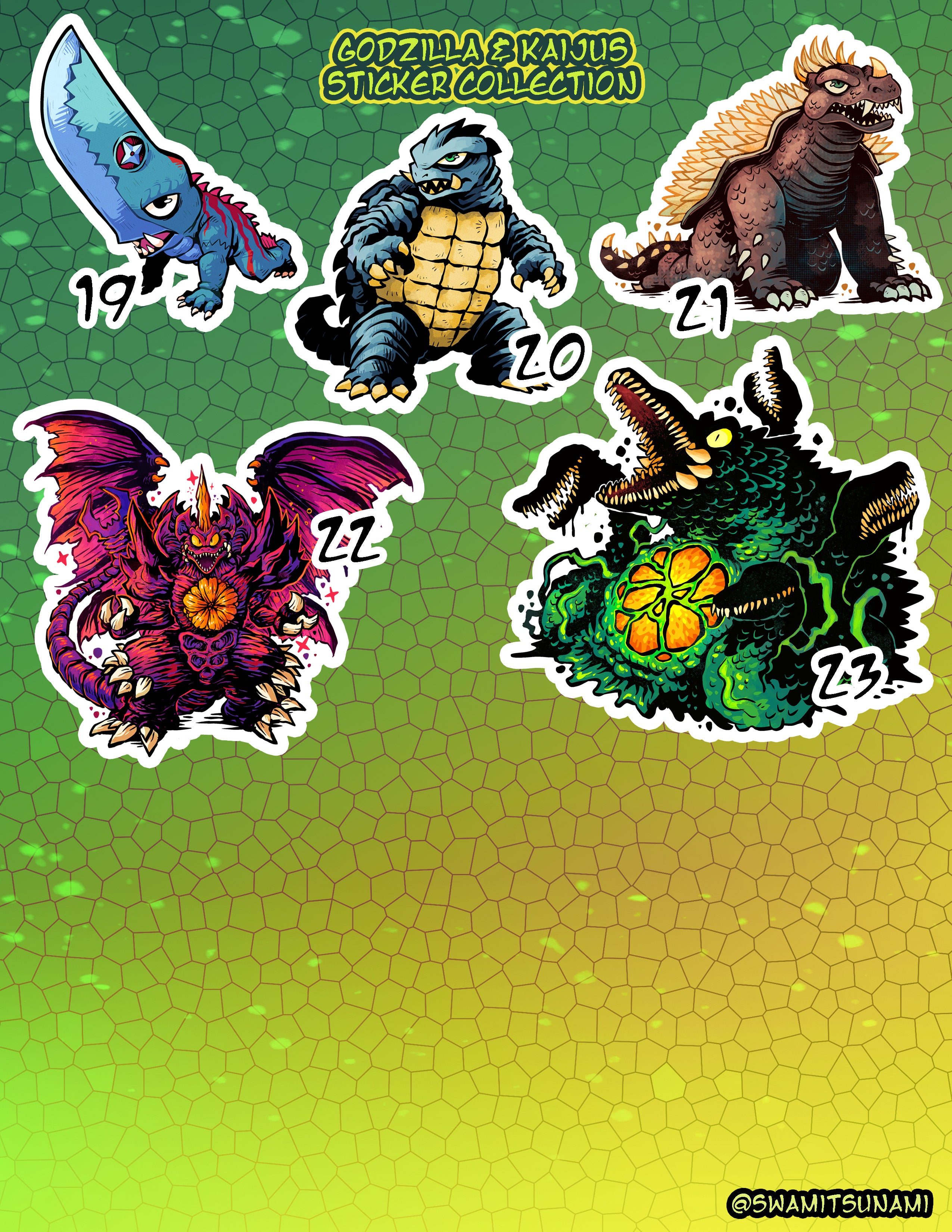 Godzilla and Kaijus Collection - 2.50 to 3-Inch Vinyl Stickers