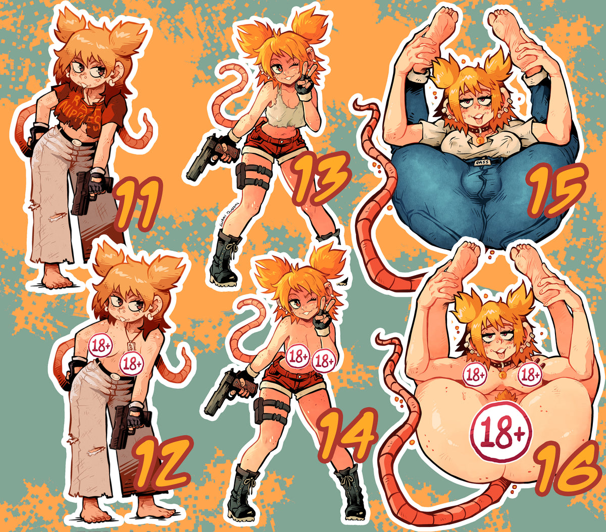 Gunslinger RatGirl RASS (R18+) - 3-Inch Vinyl Stickers