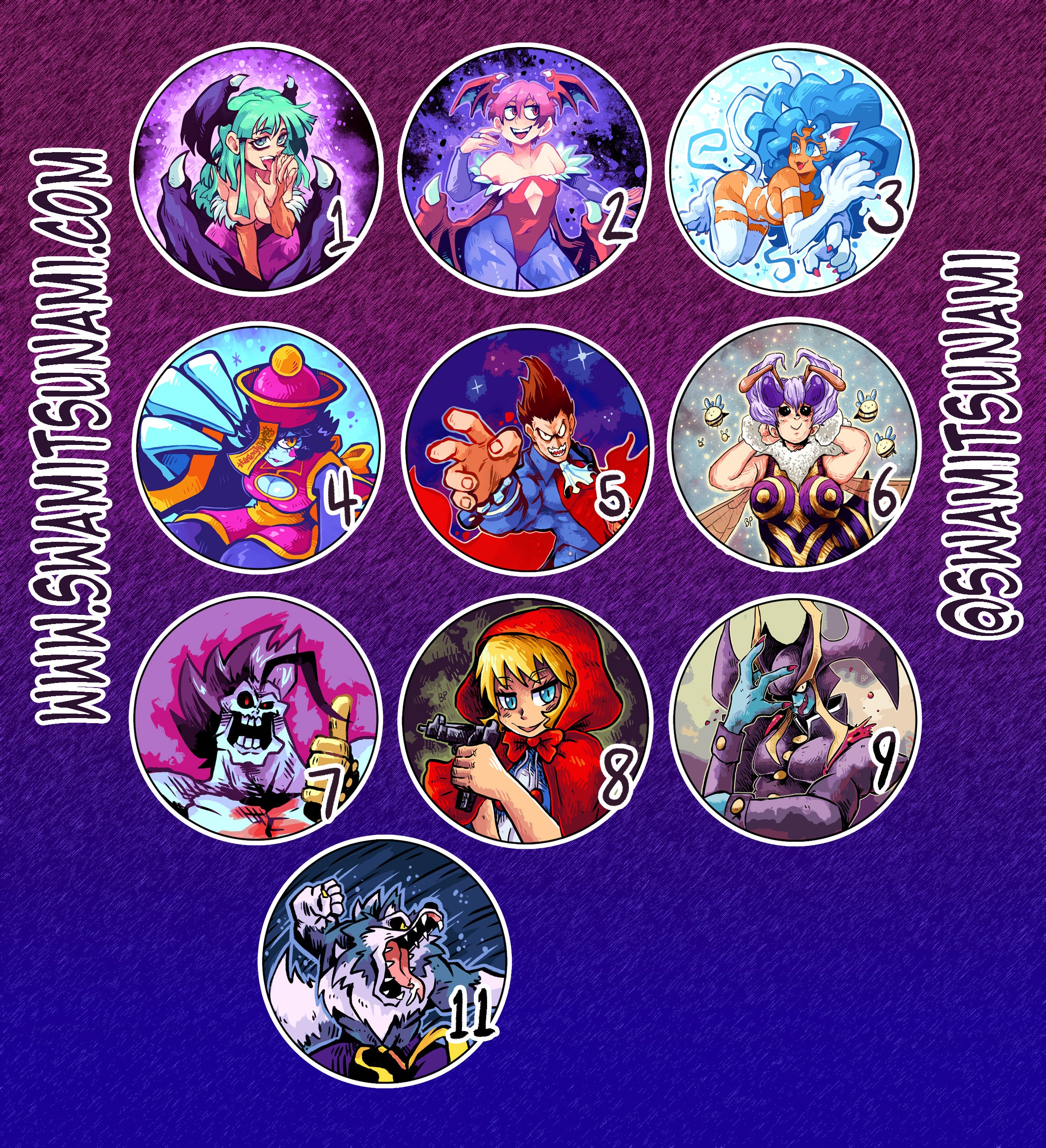 DarkStalkers 1.5-Inch Button Set
