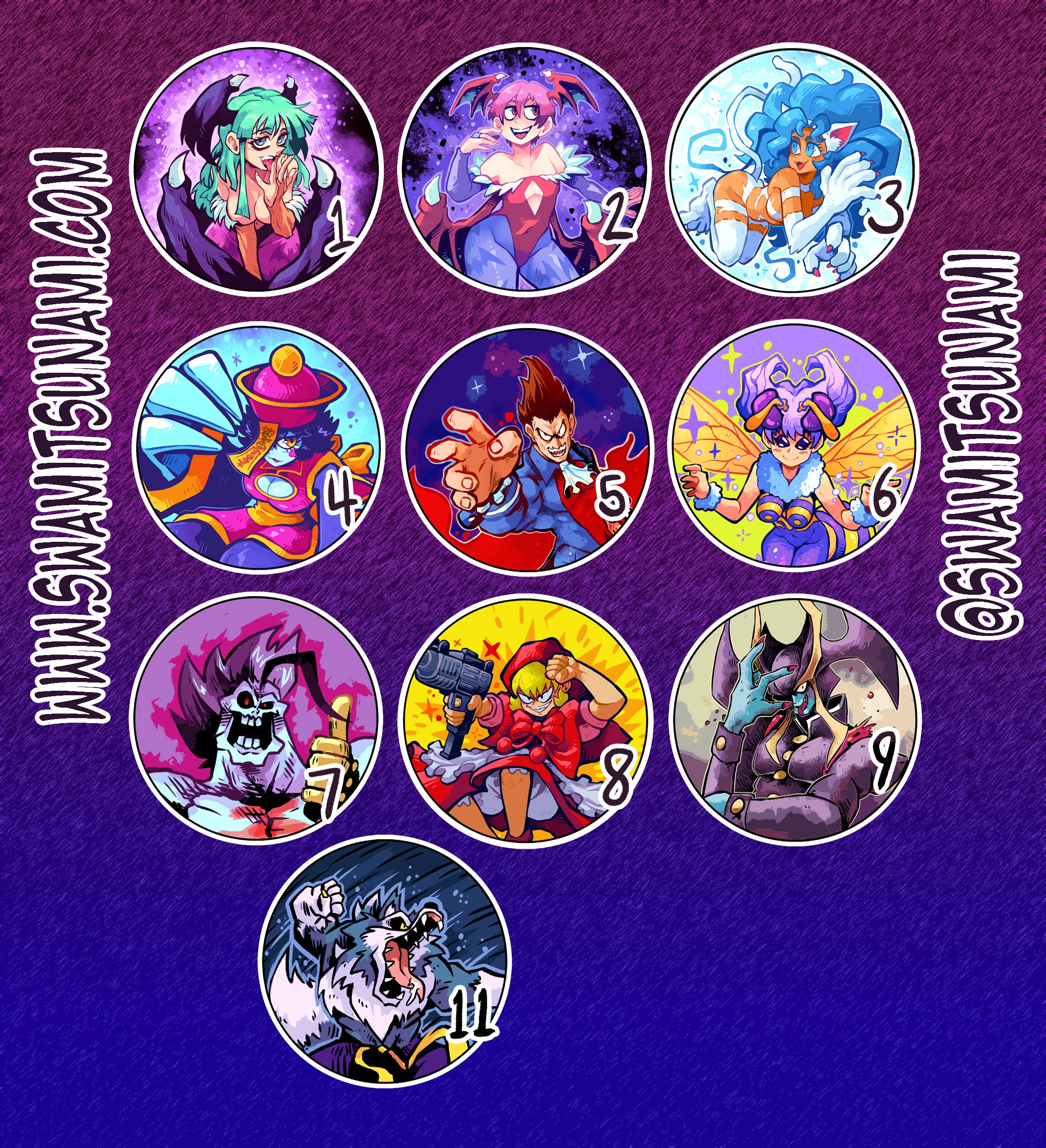 DarkStalkers 1.5-Inch Button Set