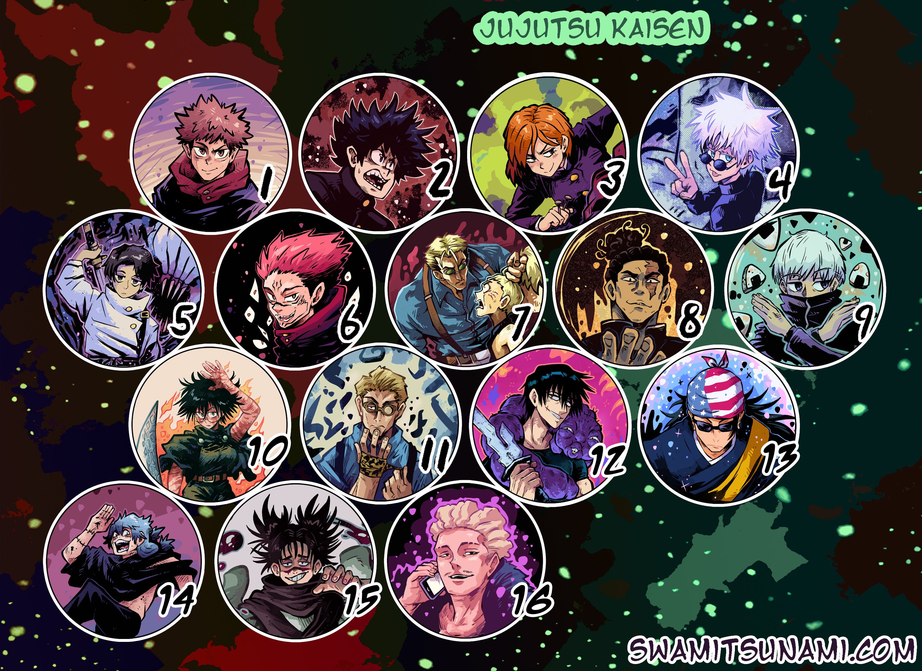 Jujutsu Kaisen - 1.5-Inch Button Set