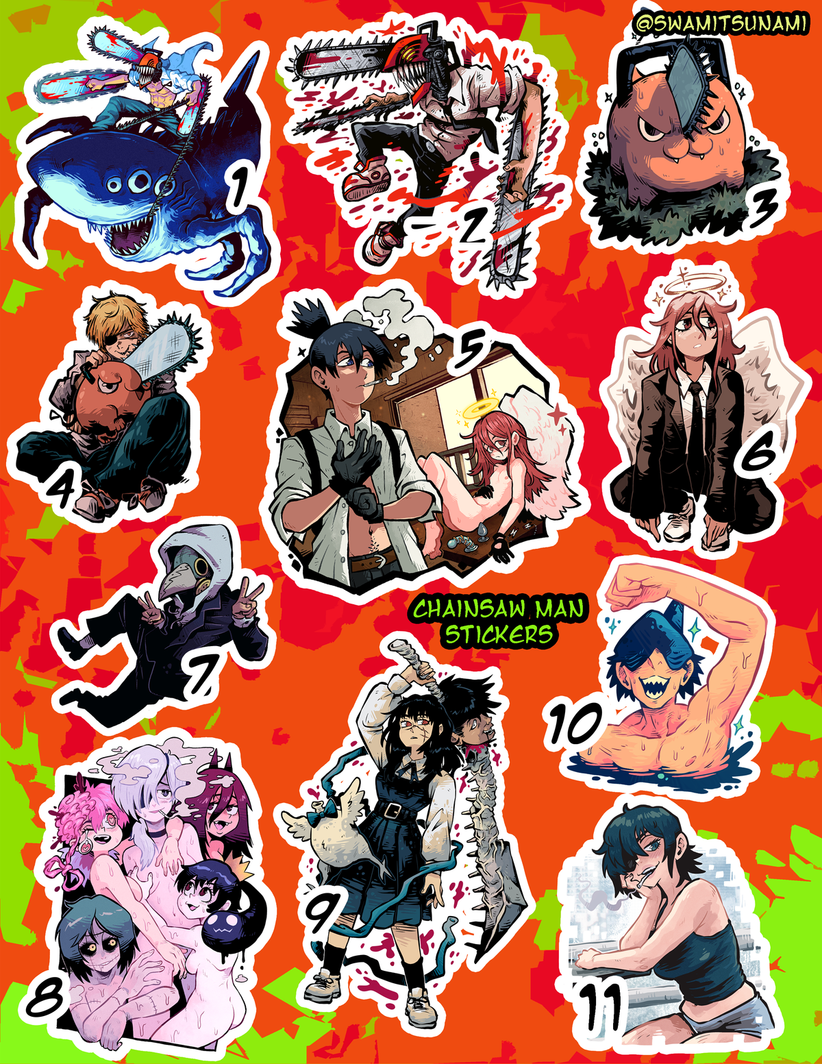Chainsaw Man Vinyl Sticker Series