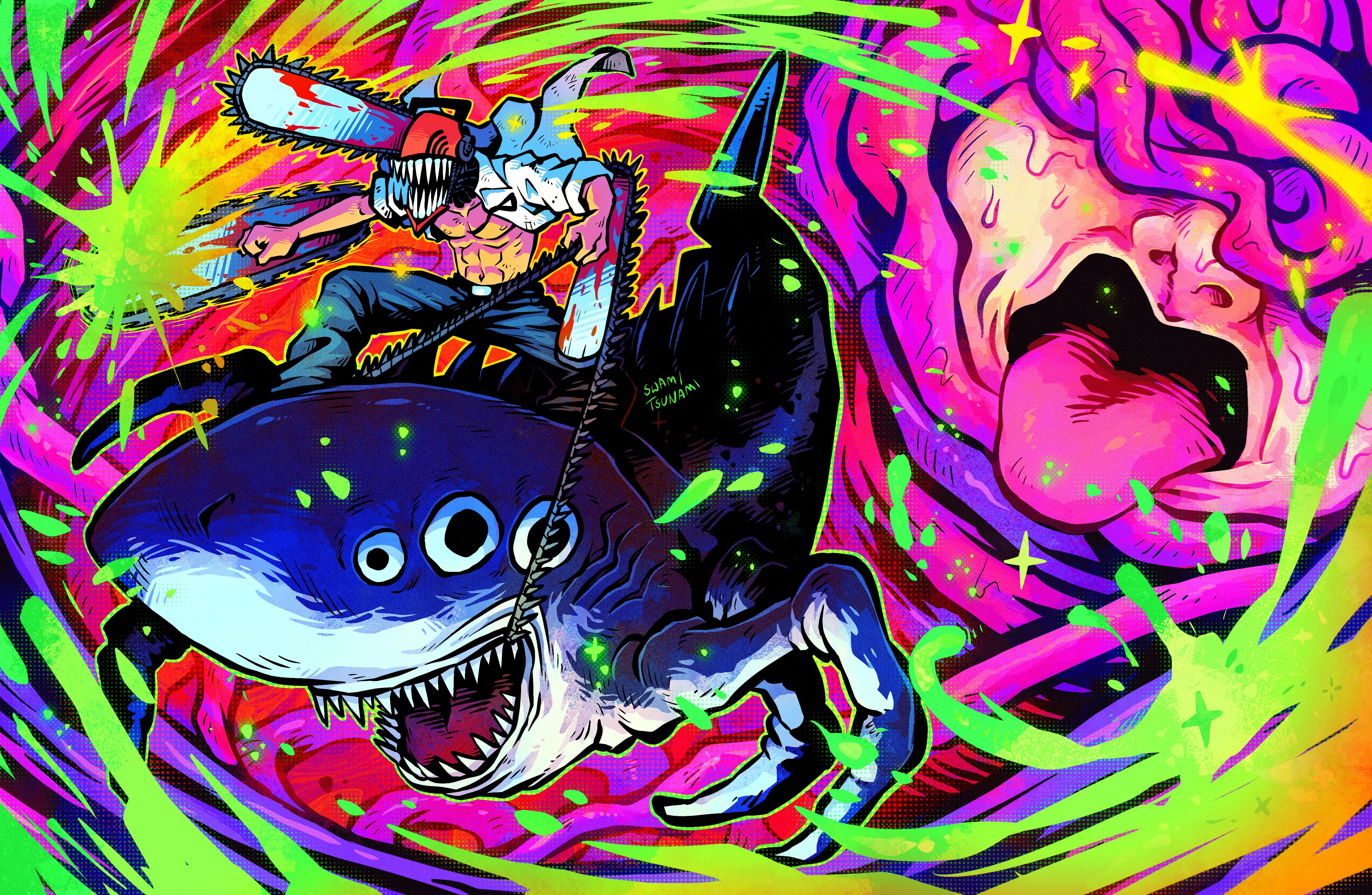 Chainsaw Man and Beam - 11 x 17 Poster Print