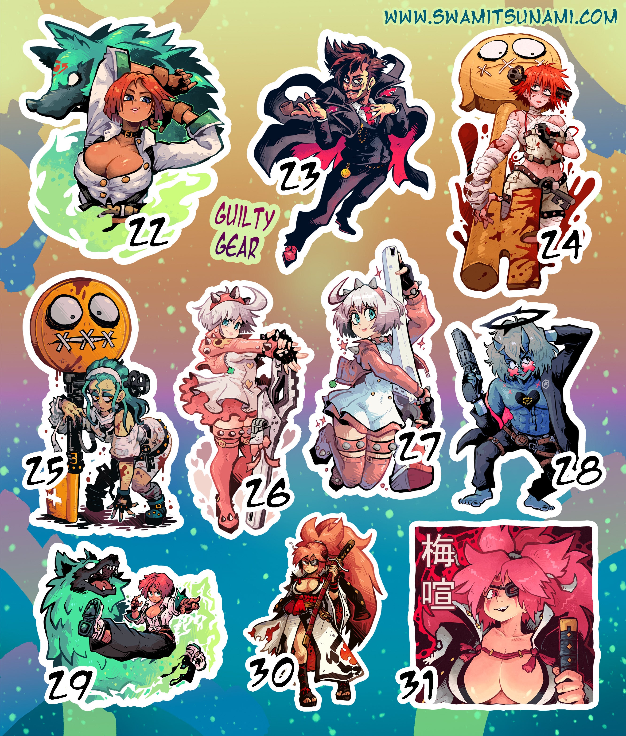 Guilty Gear Strive Vinyl Sticker Set