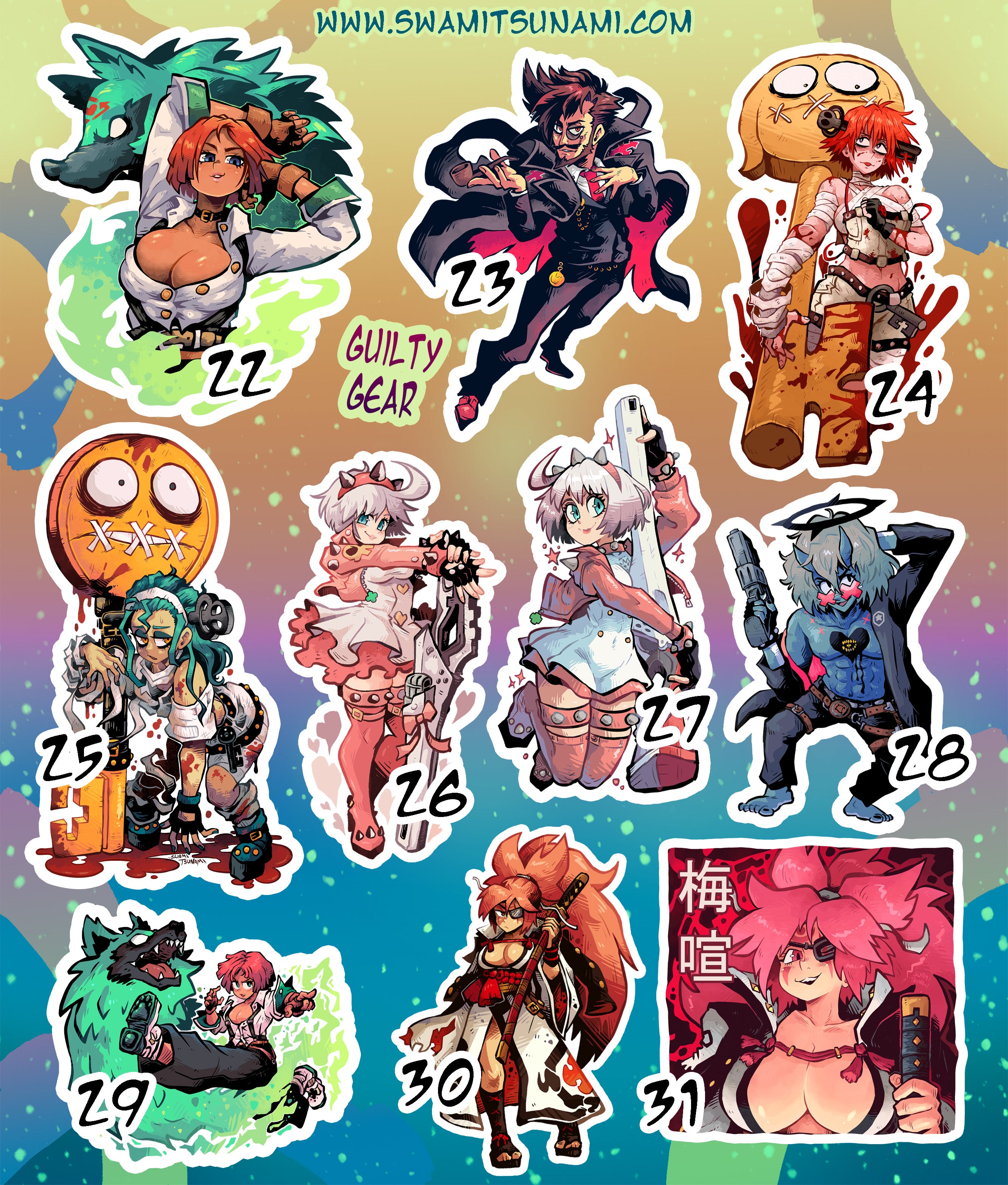Guilty Gear Strive Vinyl Sticker Set