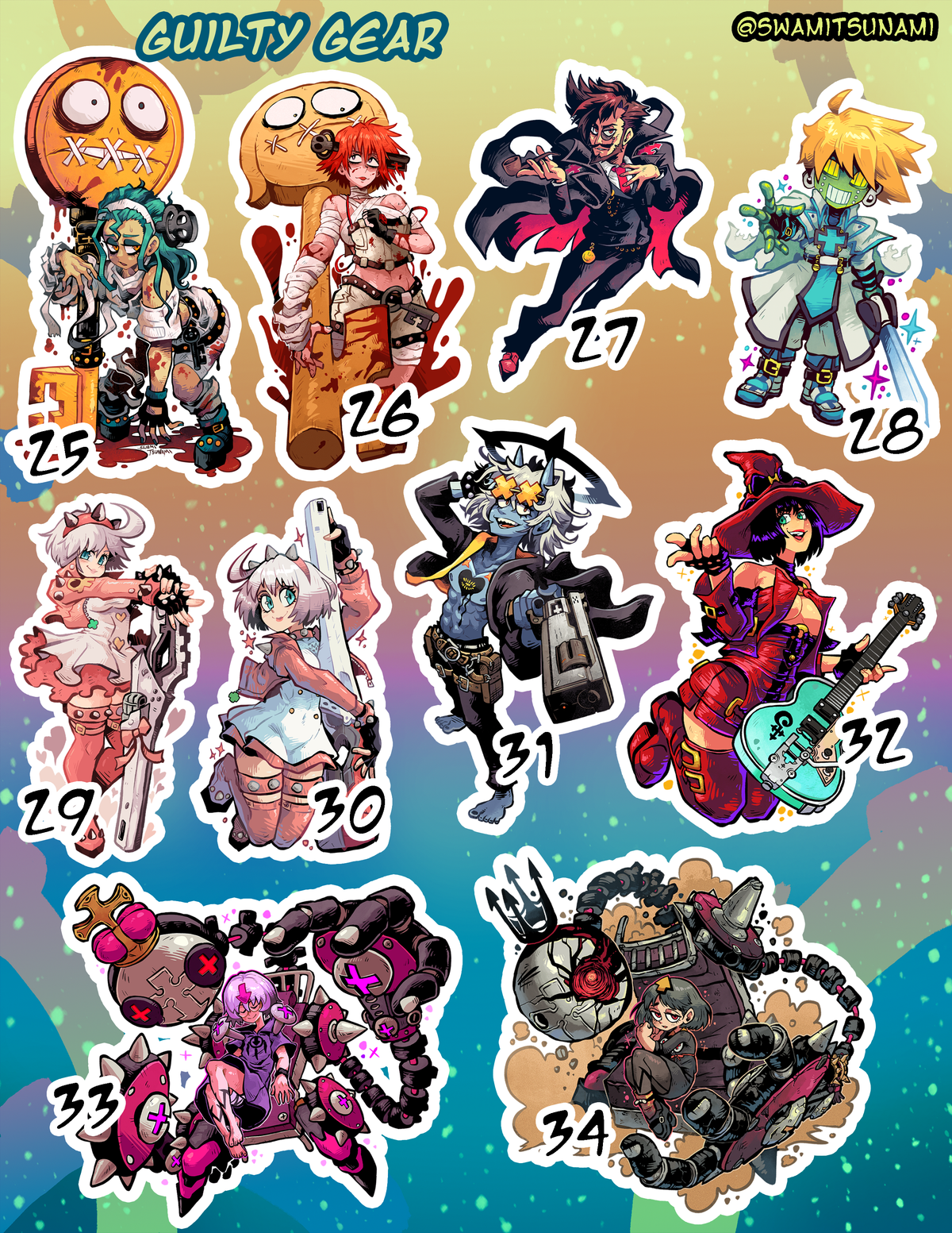 Guilty Gear Strive Vinyl Sticker Set