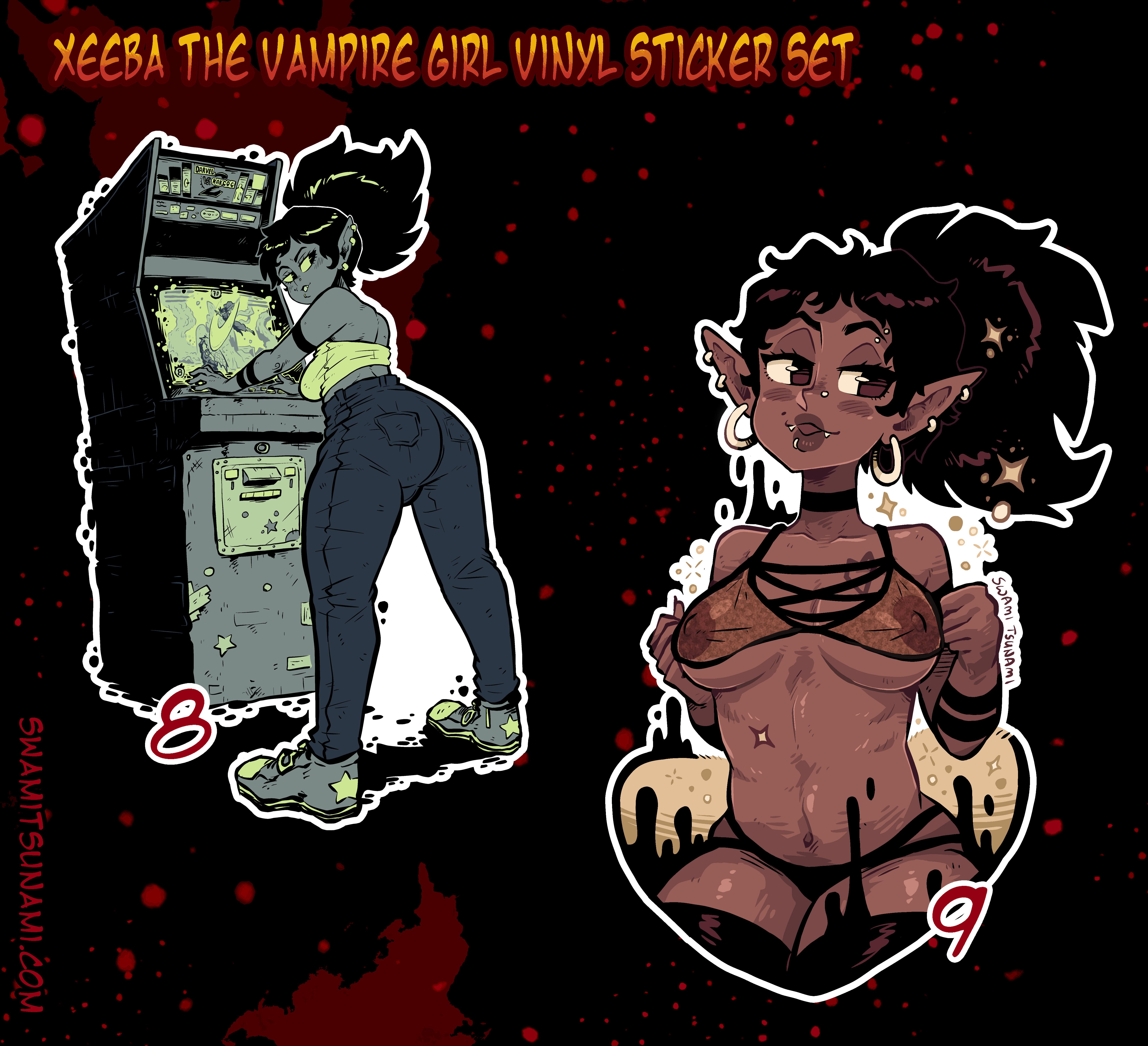 Xeeba The Vampire Girl (R18+) - Vinyl Sticker Set