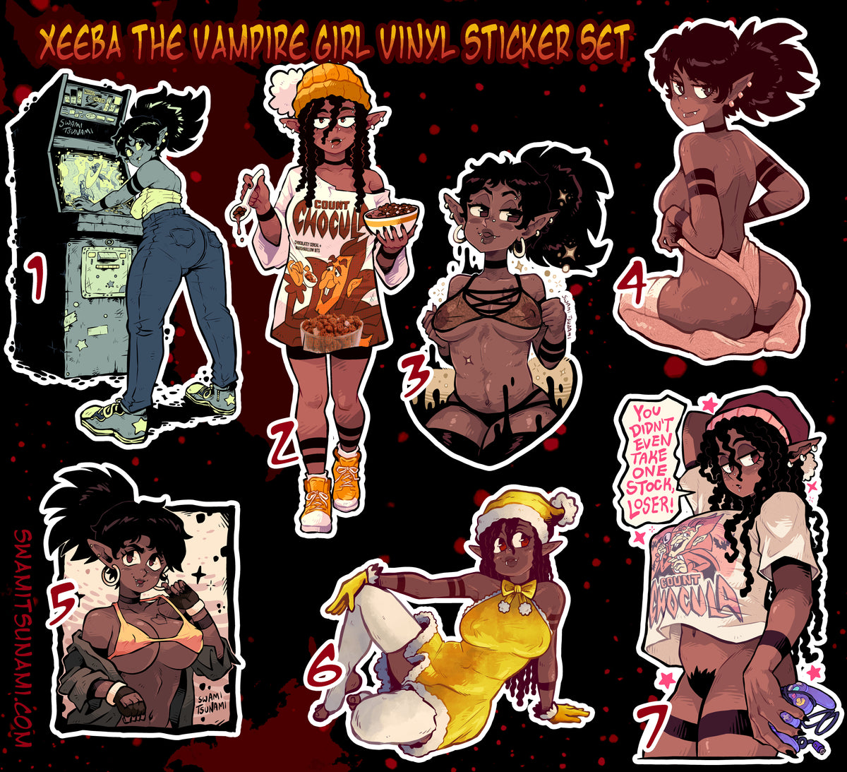 Xeeba The Vampire Girl (R18+) - Vinyl Sticker Set