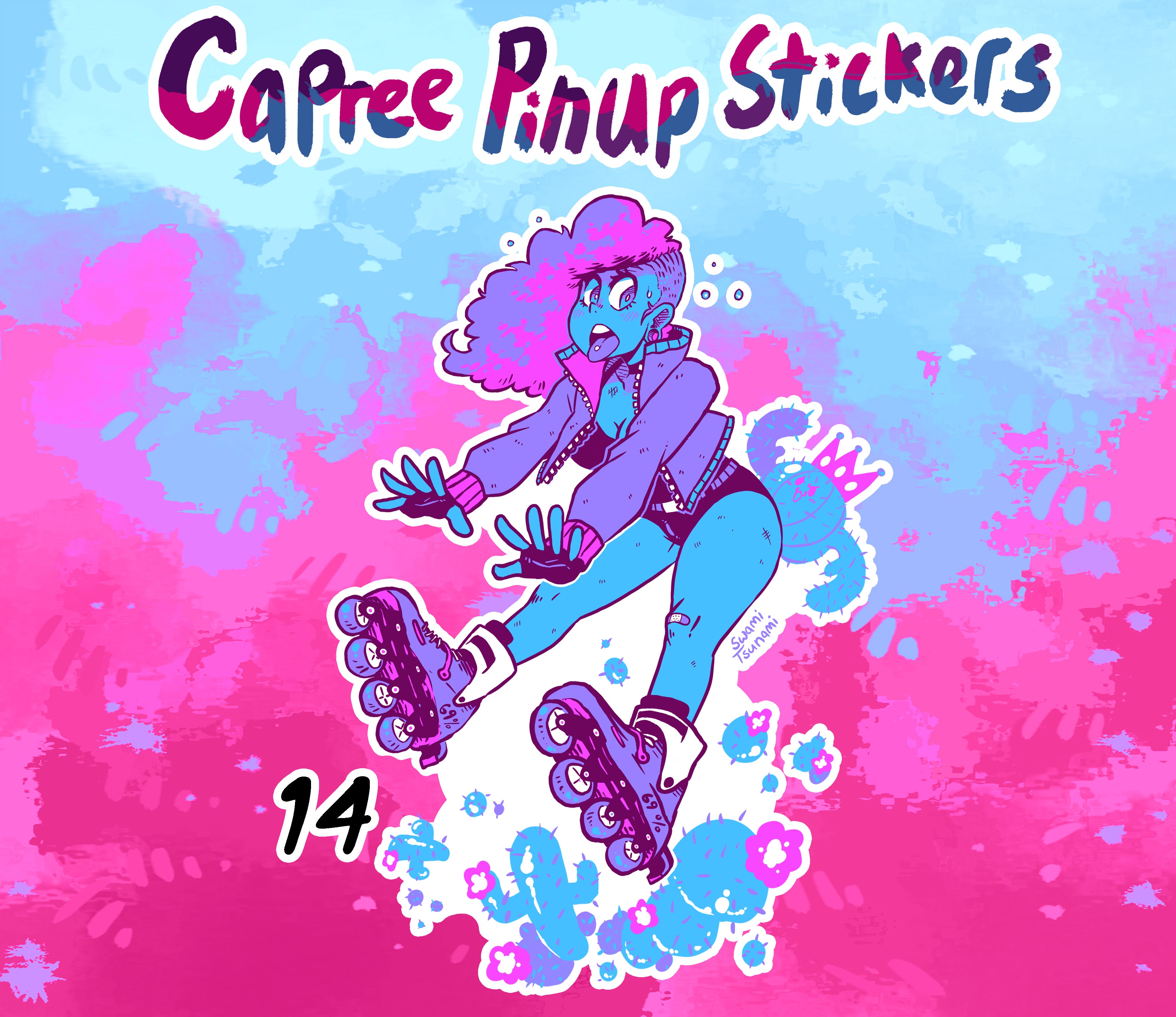 Cotton Candy Hair Pinup Girl (Capree) (R18+) - Vinyl Sticker Collection