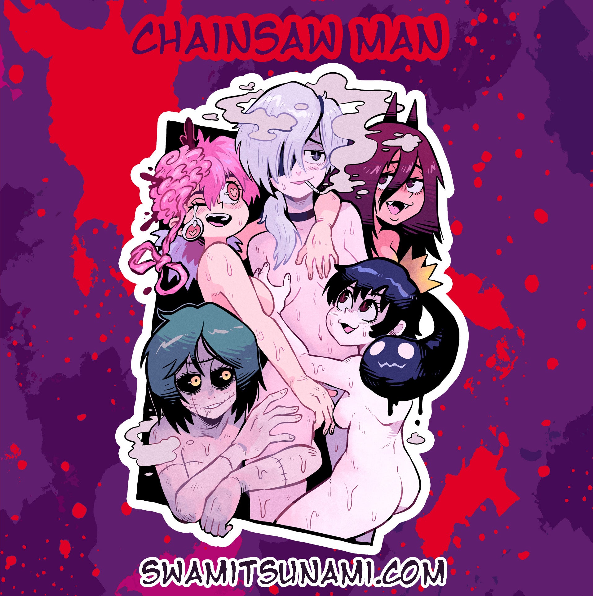 Chainsaw Man Quanxi and her Girls - 2.5-Inch Vinyl Sticker