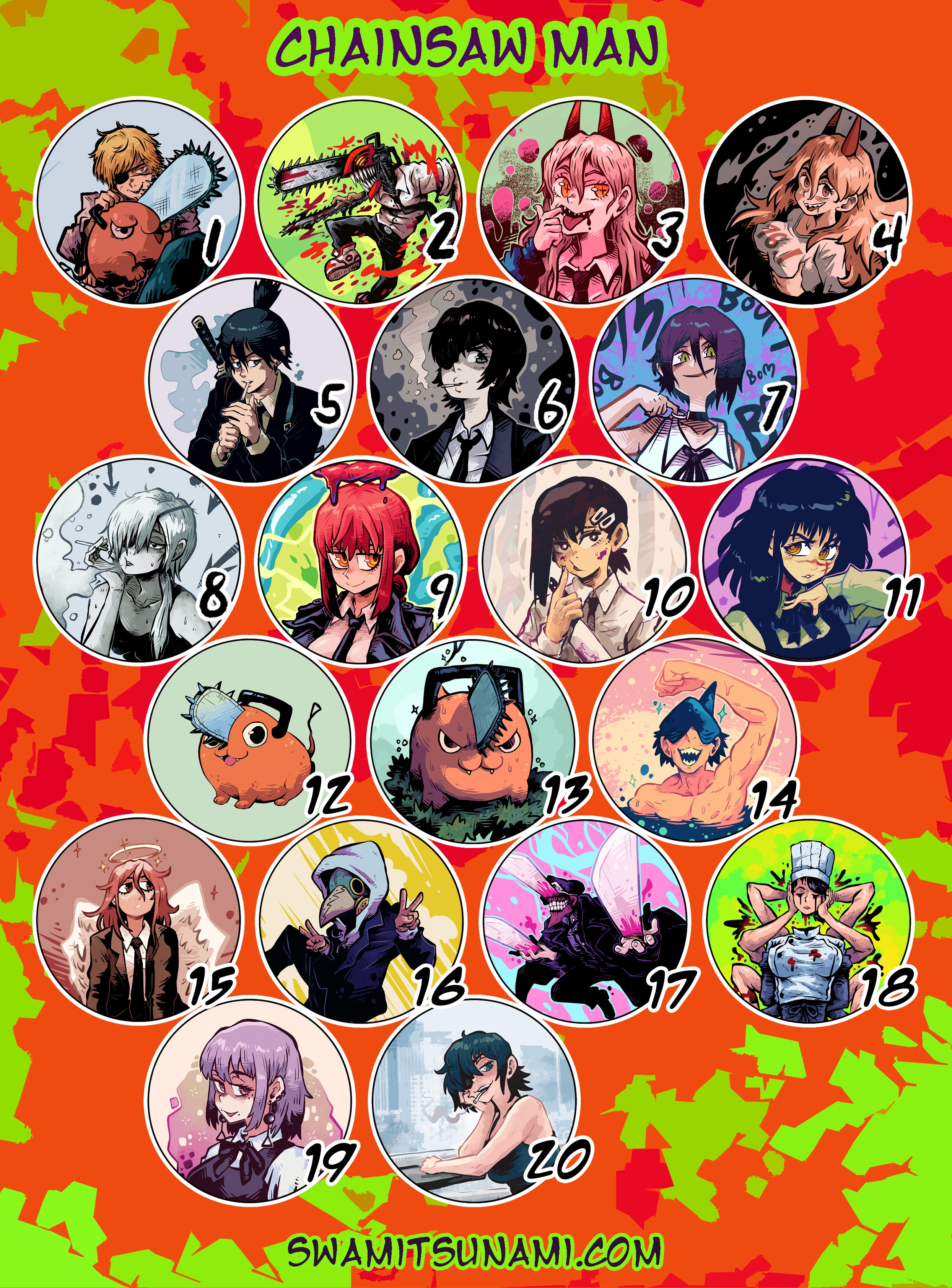 Chainsaw Man 1.5-Inch Button Series