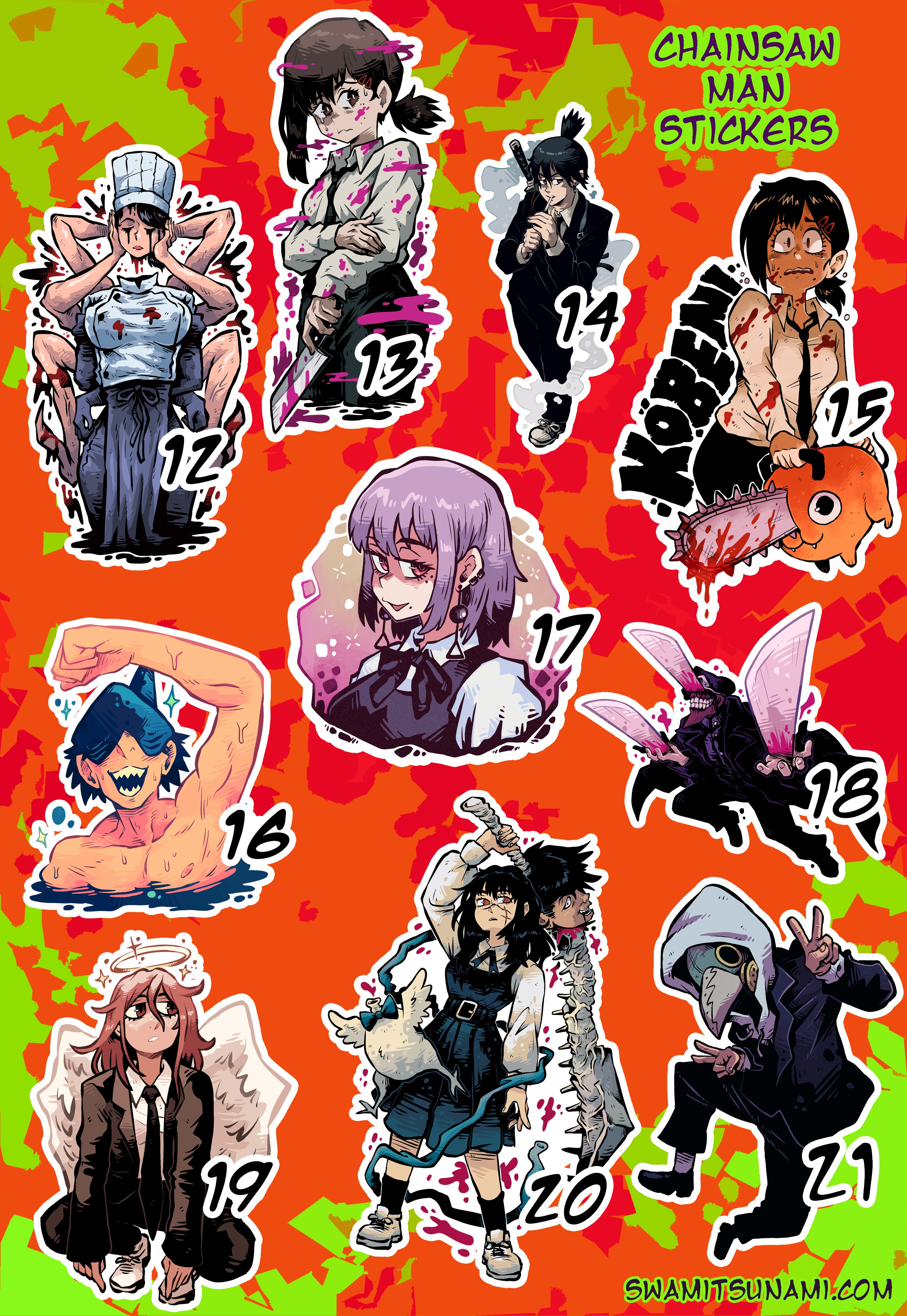 Chainsaw Man Vinyl Sticker Series