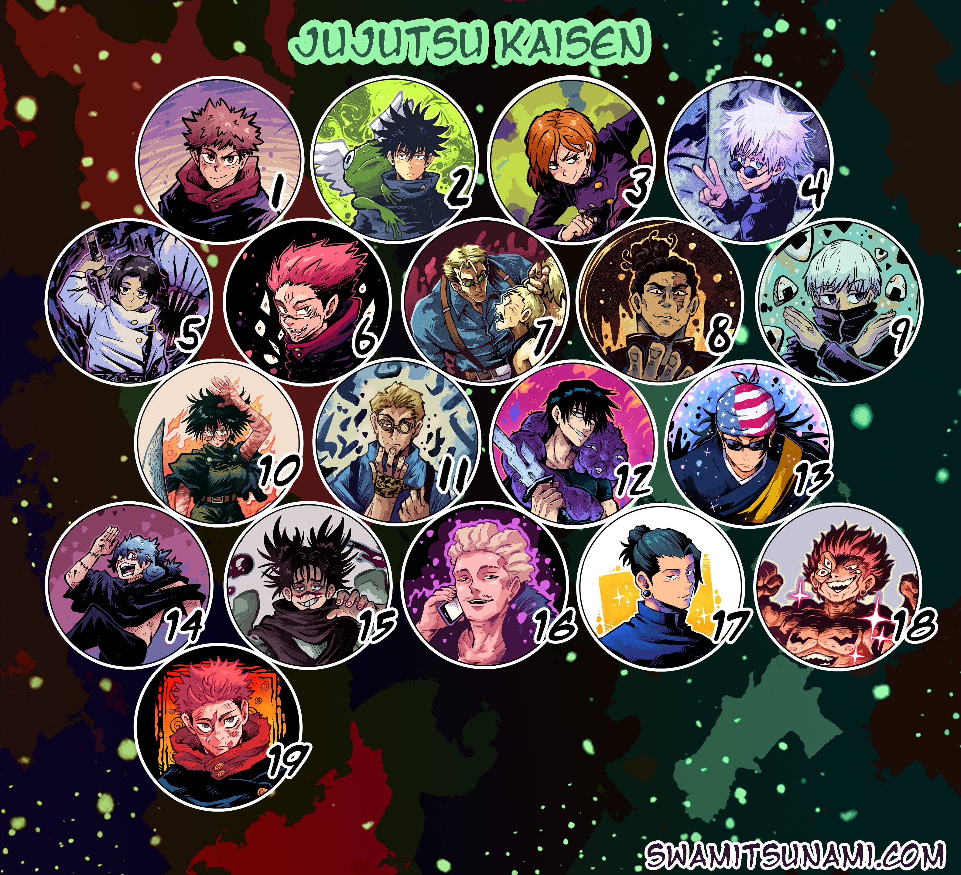 Jujutsu Kaisen - 1.5-Inch Button Set