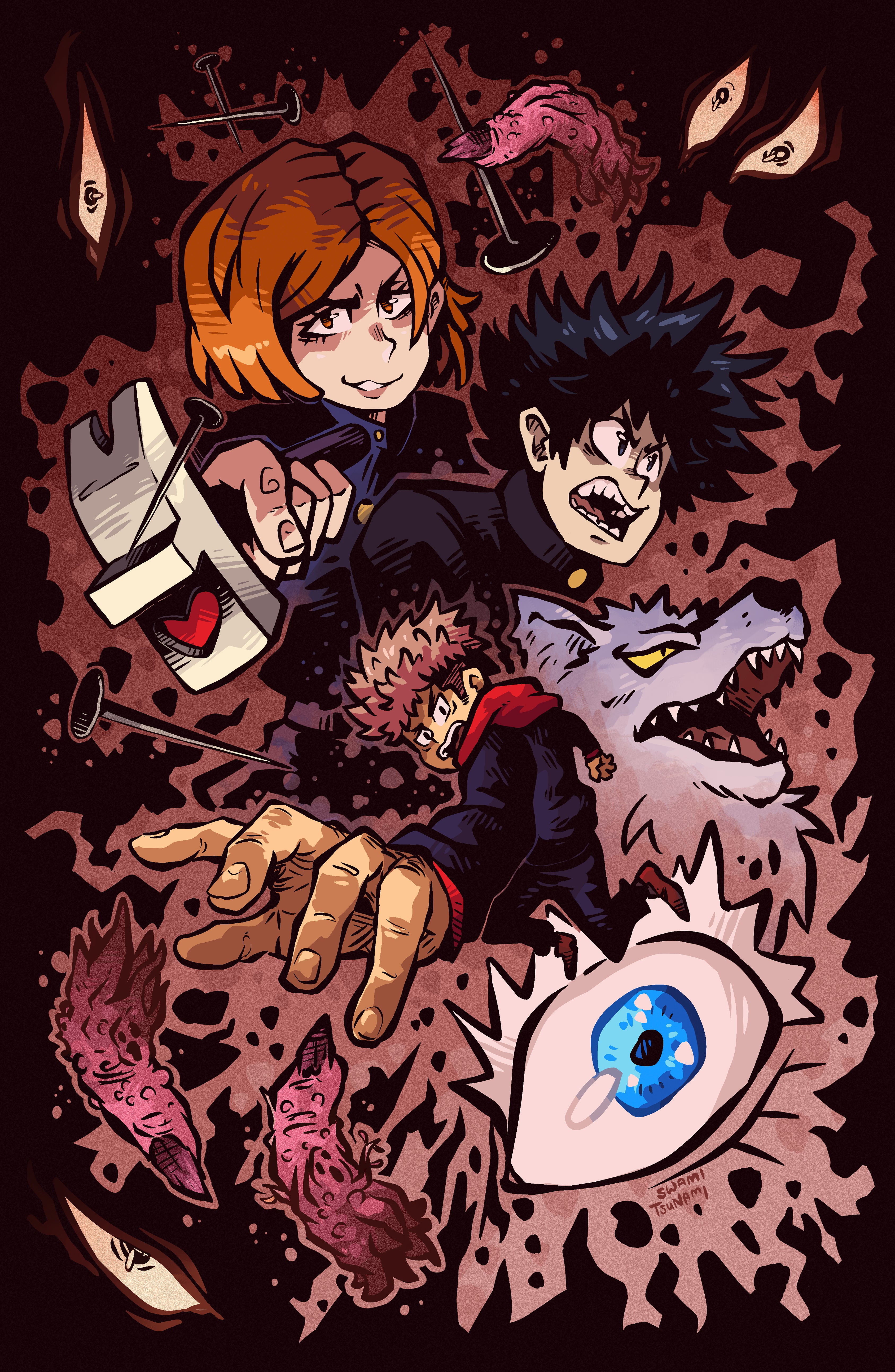 JuJutsu Kaisen Finger Lickin' - 11 x 17 Poster Print