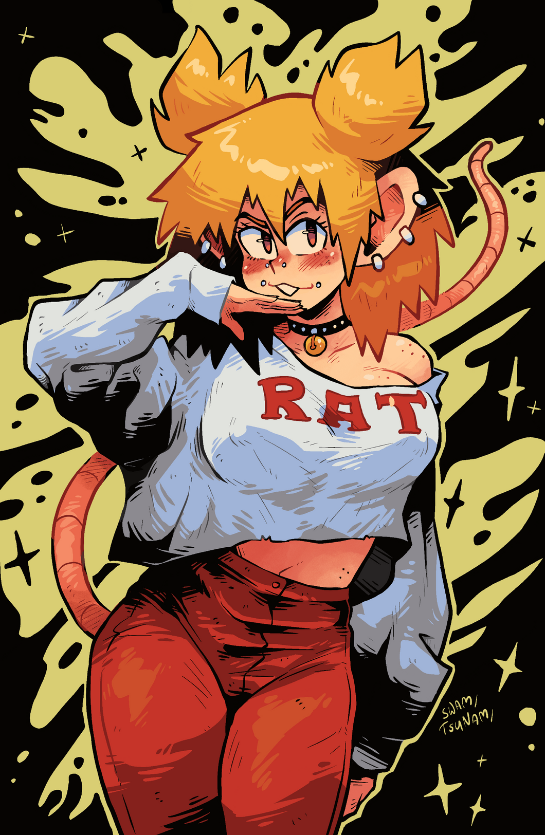 Rass wearing a Rat Shirt - 11 x 17 Poster Print