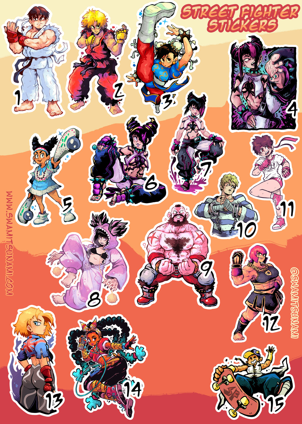 Street Fighter - 2 to 3.5-Inch Sticker Series