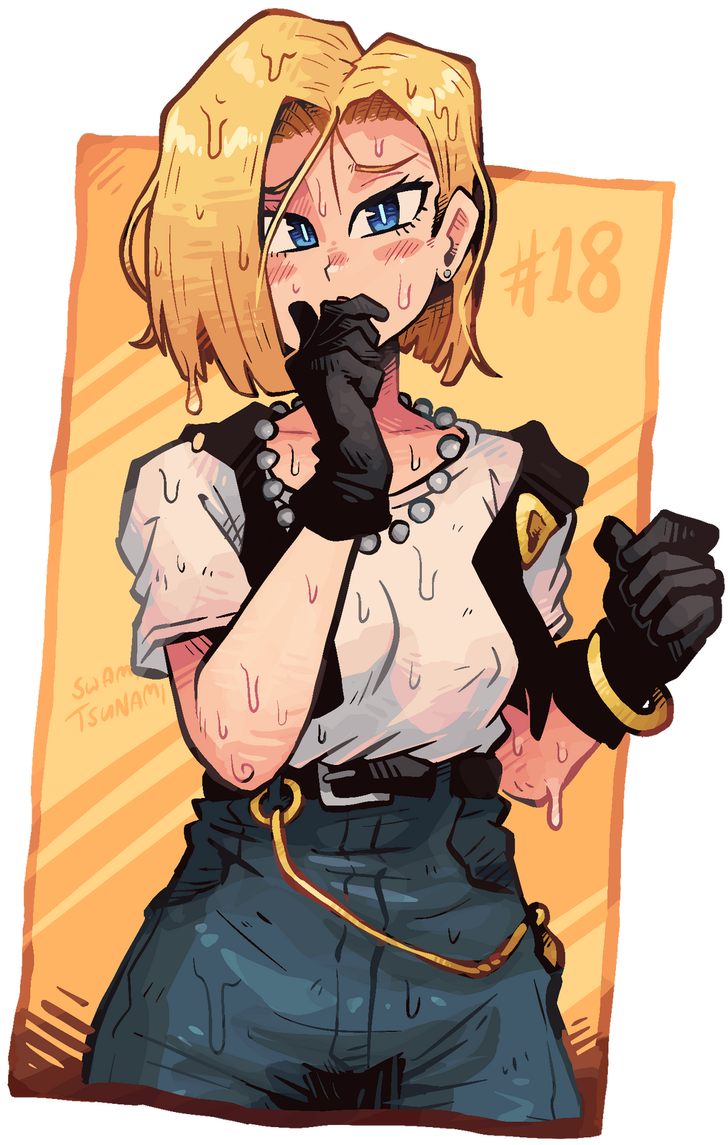 Android 18 Wet and Lewd (R18+) - 3.15-Inch Vinyl Stickers