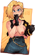 Load image into Gallery viewer, Android 18 Wet and Lewd (R18+) - 3.15-Inch Vinyl Stickers
