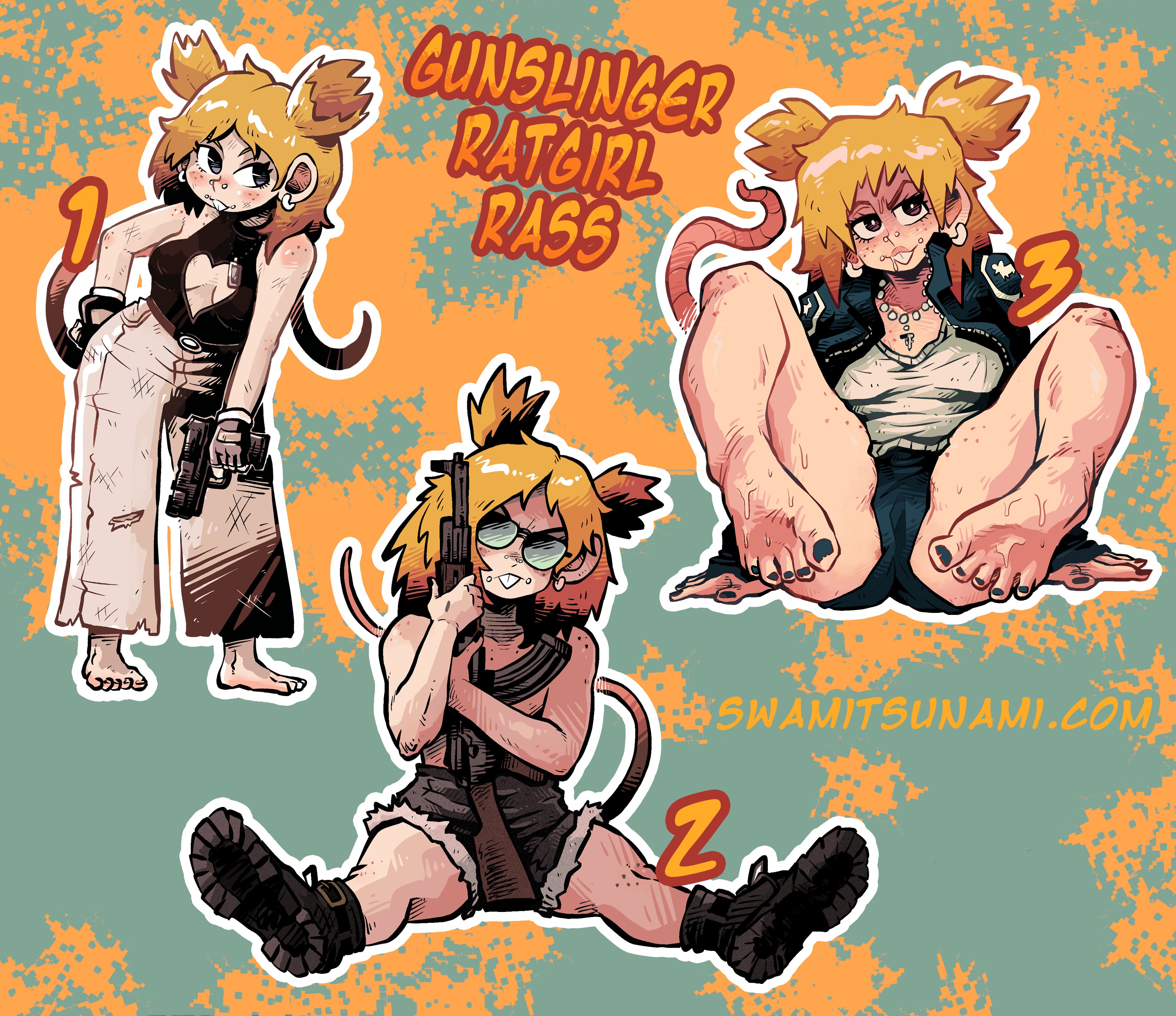 Gunslinger RatGirl RASS (R18+) - 3-Inch Vinyl Stickers