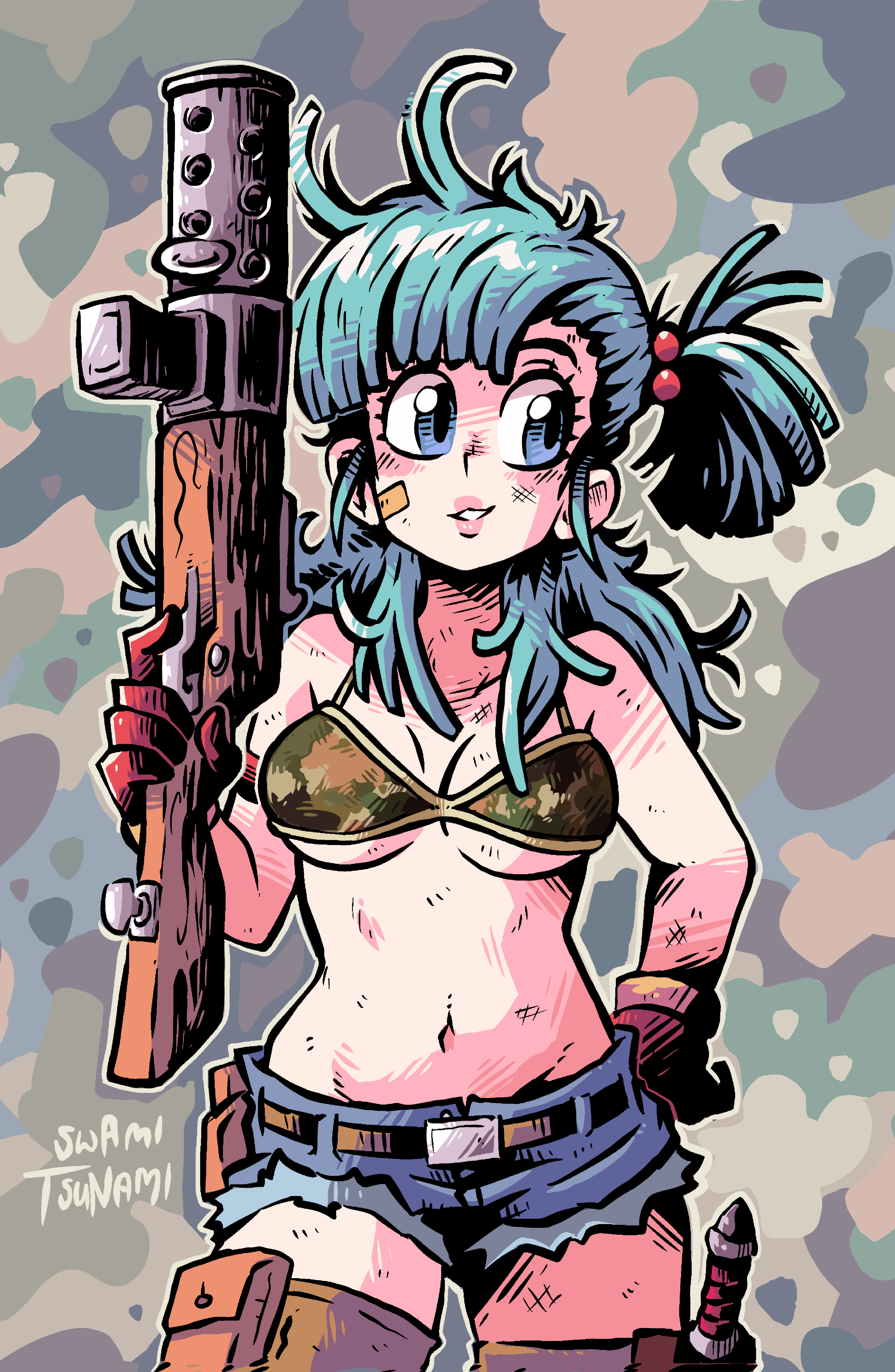 Bulma with Gun - 11 x 17 Poster Print