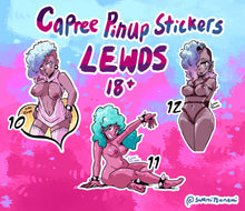 Load image into Gallery viewer, Cotton Candy Hair Pinup Girl (Capree) (R18+) - Vinyl Sticker Collection

