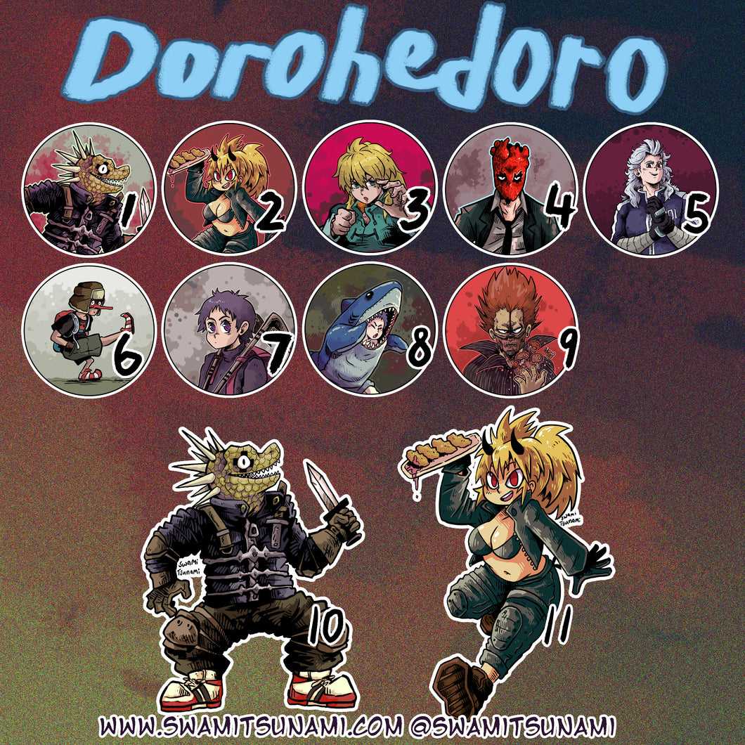 Dorohedoro 1.5-inch Button and Sticker Set
