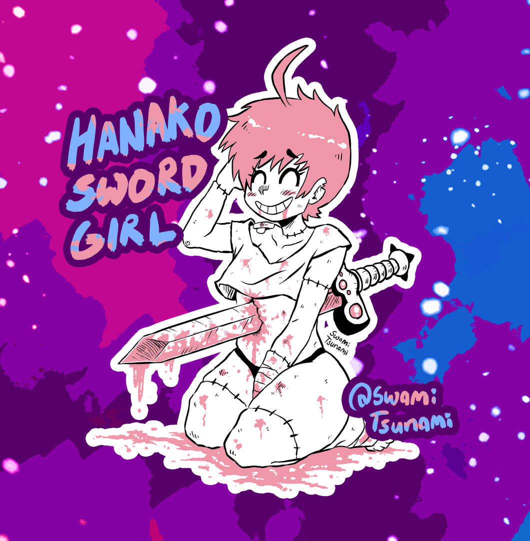 Sword Girl (Hanako) - Vinyl Sticker