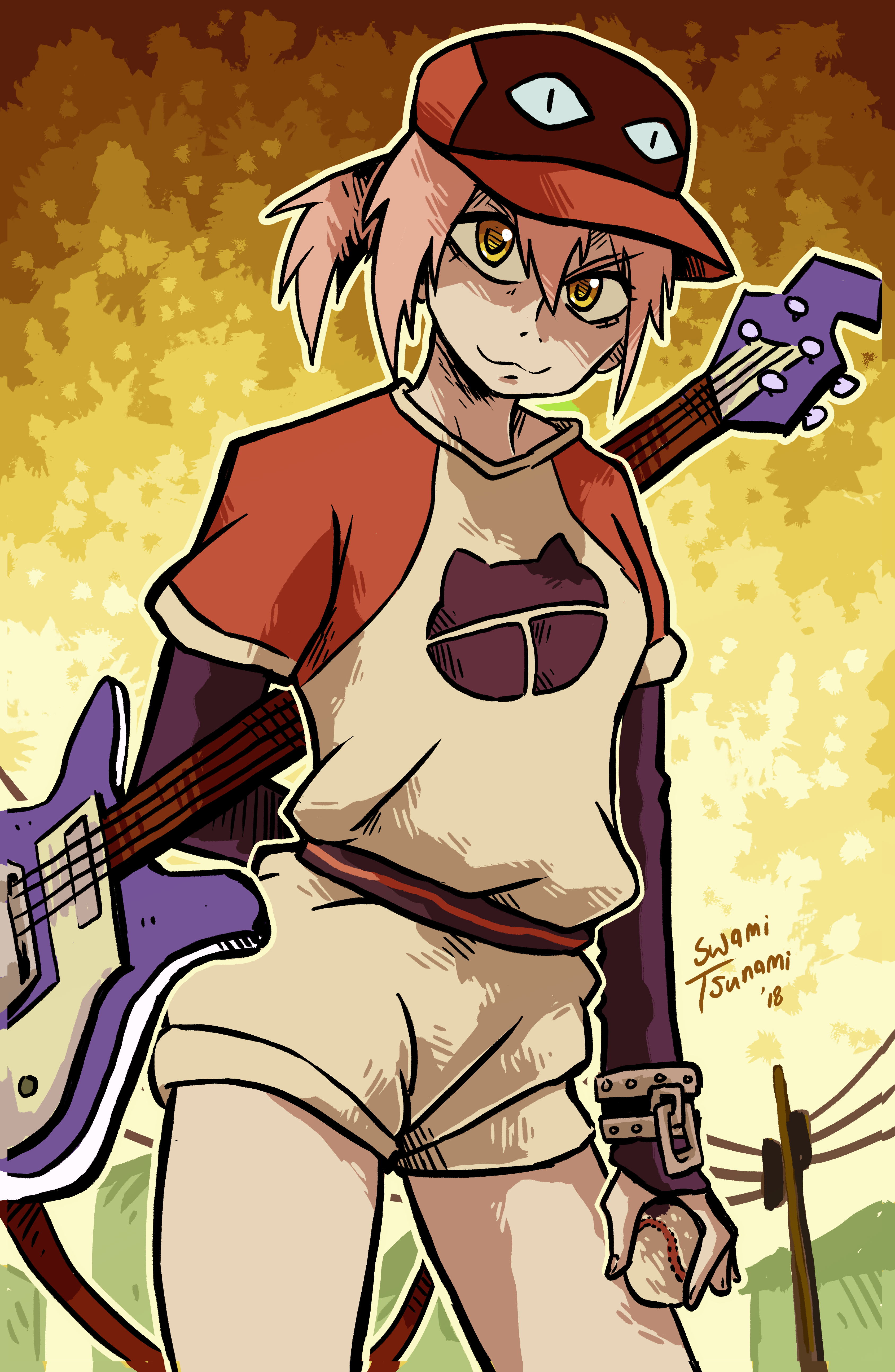 Baseball Haruko - 11 x 17 Poster Print