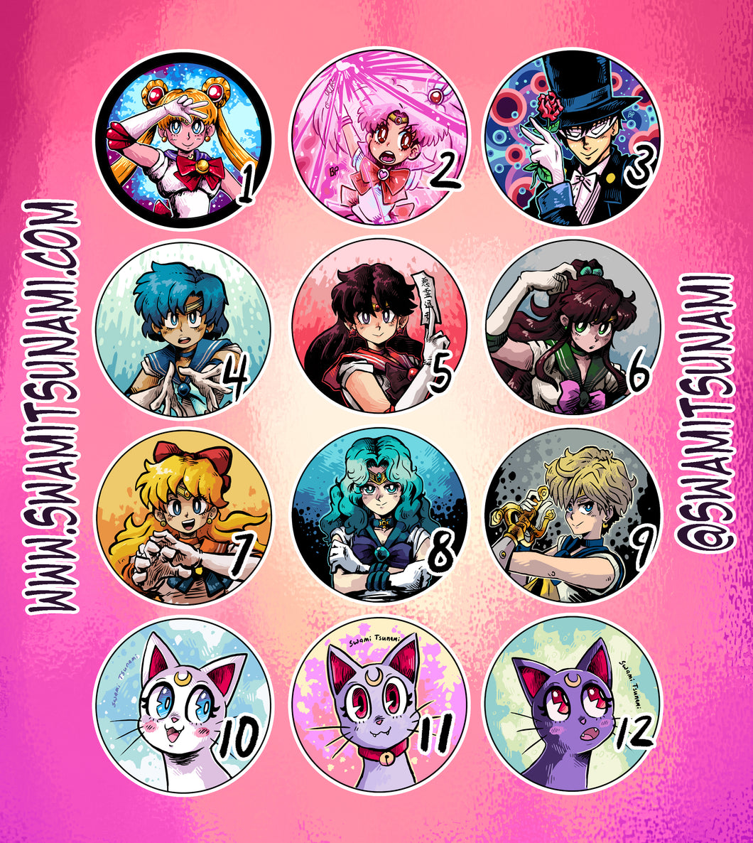 Sailor Moon 1.5-Inch Button Series