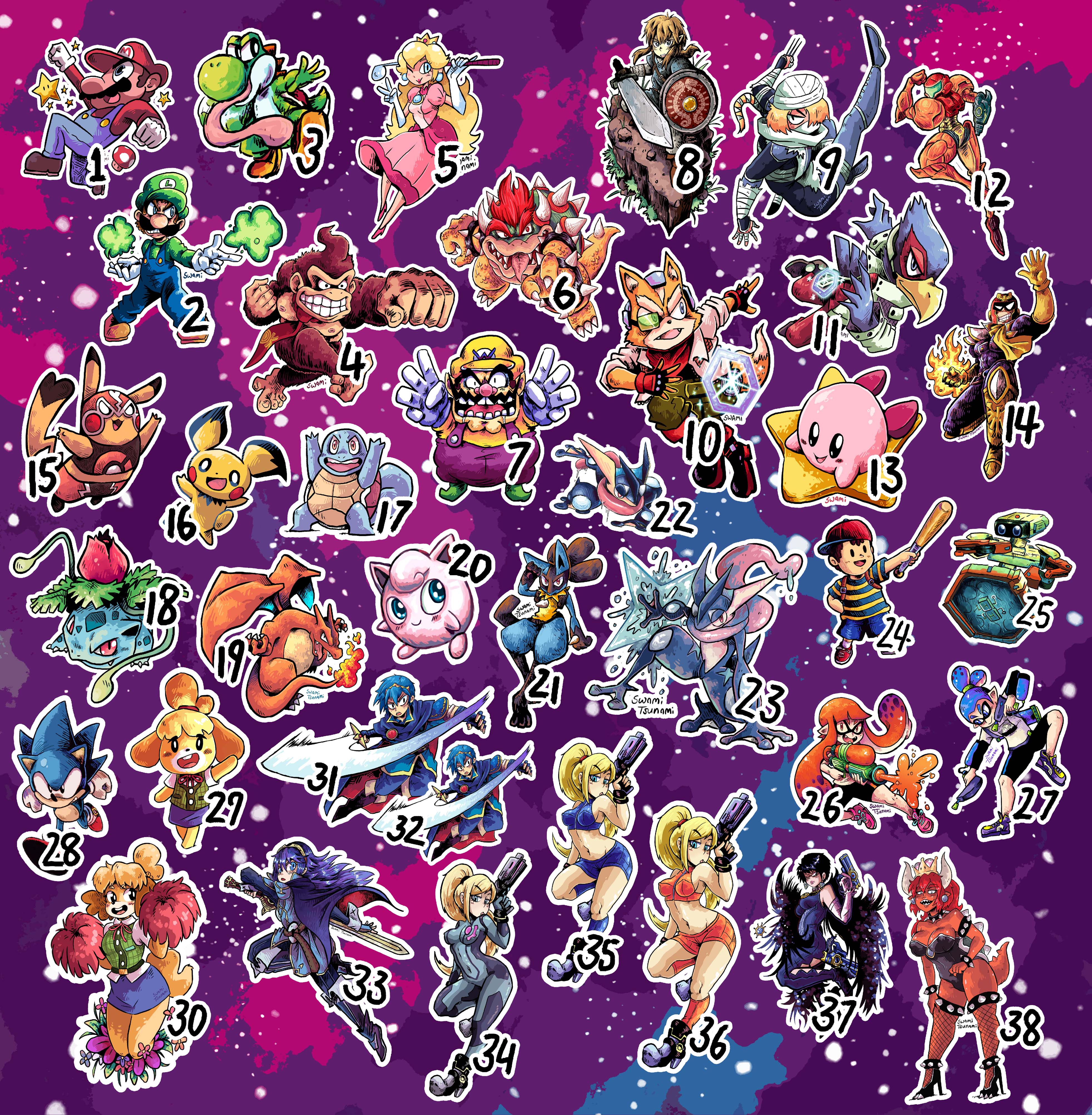 Super Smash Bros - Vinyl Sticker Collection