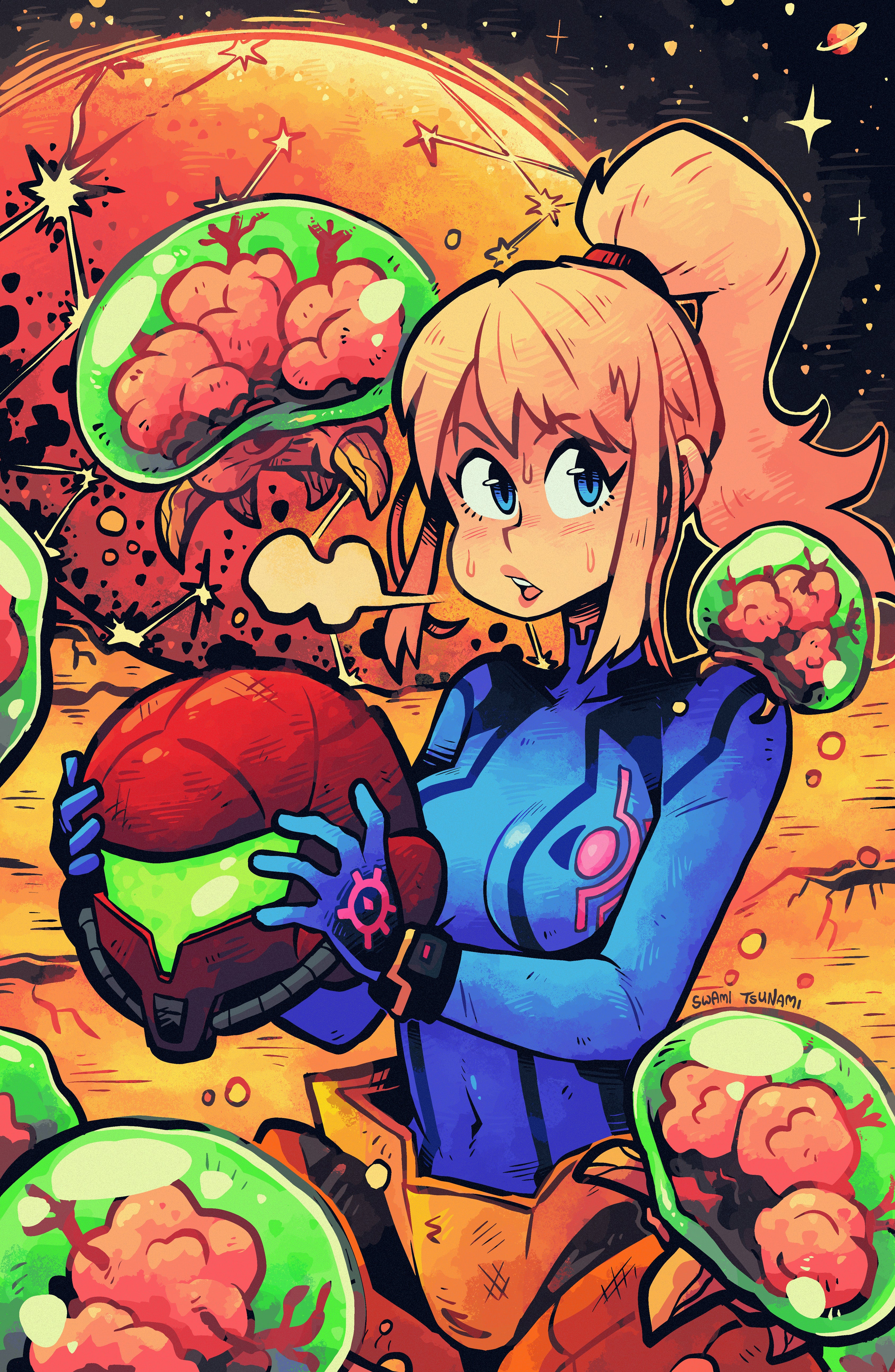 Zero Suit Takin' a Breather - 11 x 17 Poster Print